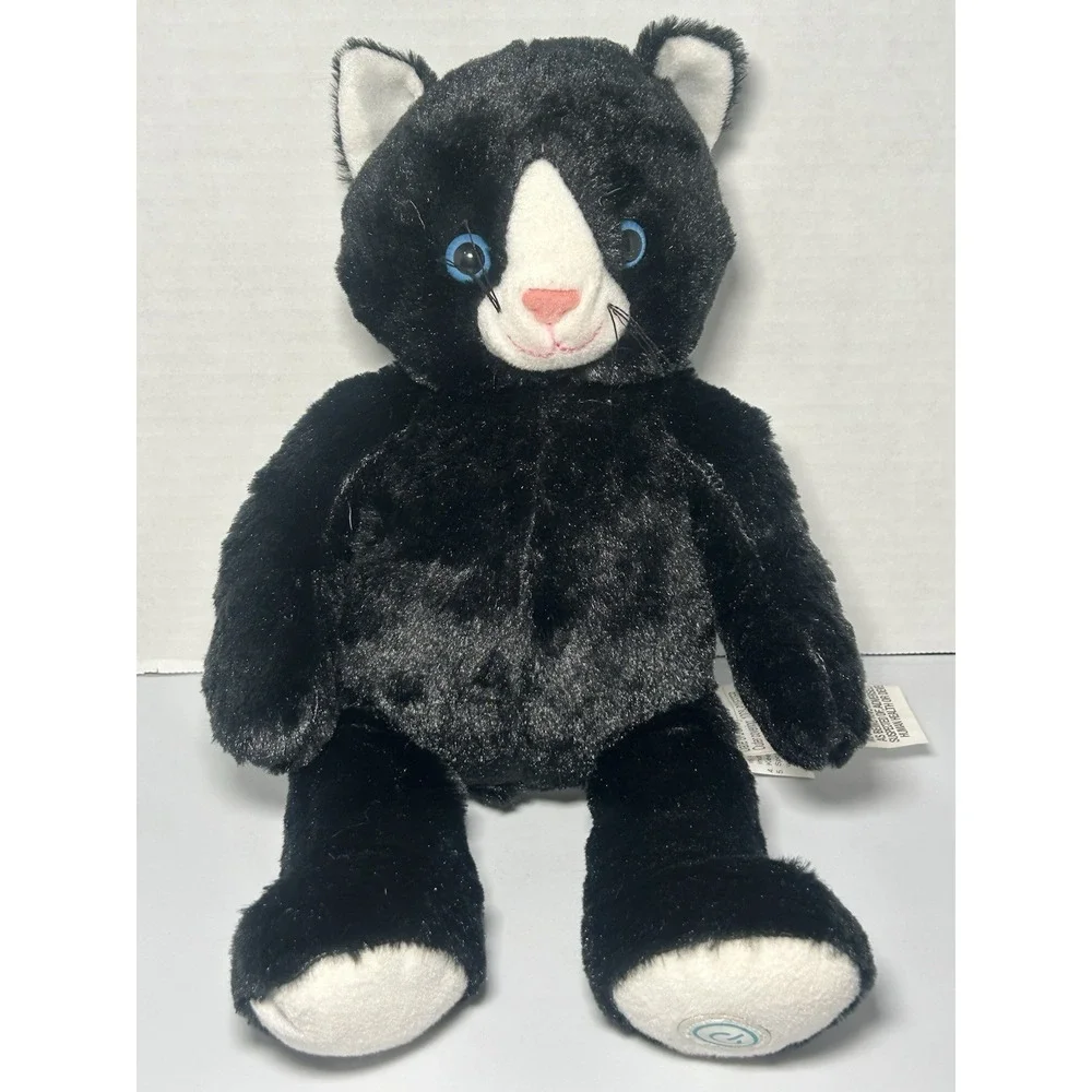 Leader Light 14″ Black White Cat Vibrating Soothing Plush Tested Works
